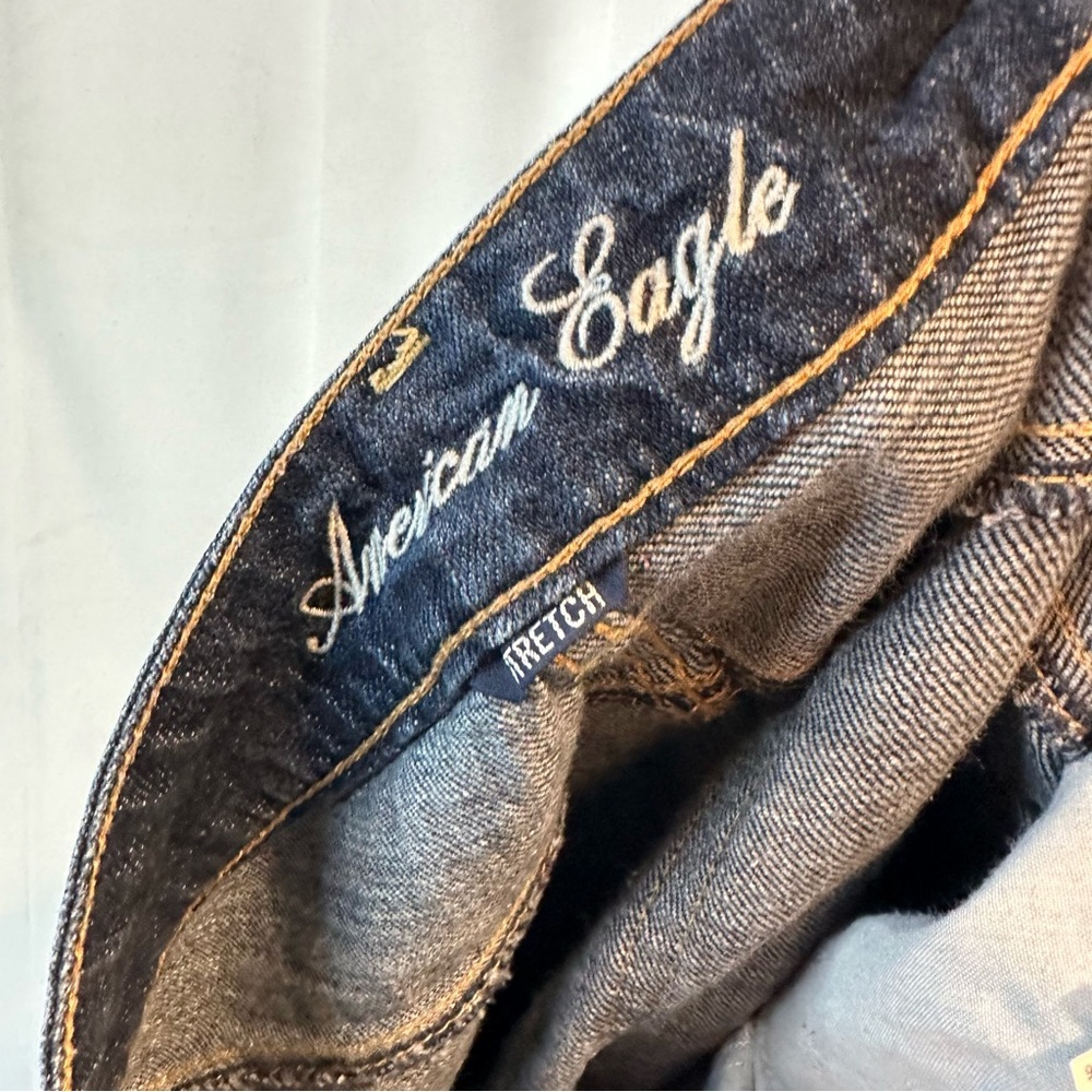 AMERICAN EAGLE Women’s Size 6 Denim Jeans Boy Fit Style Stretch Ankle Mid Rise - Picture 14 of 15